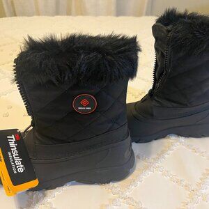 Snow Boots Pairs Black Waterproof Mid-Calf Winter  3M Thinsulate Insulation